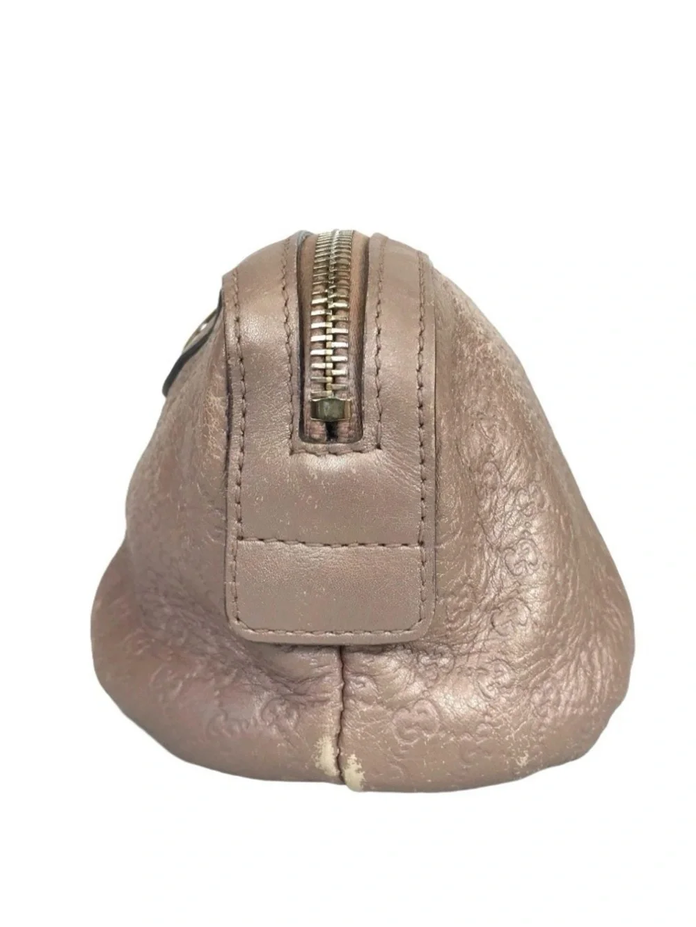 Gucci Metallic Rose Gold GG Embossed Cosmetic Pouch - Picture 2 of 8